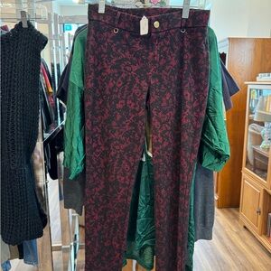 MICHAEL Michael Kors Red and Black Lace Pattern Pants